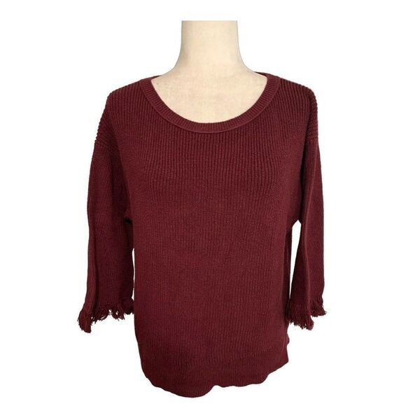 J.CREW Sweaters - j crew womens purple red long sleeve Crew Neck sweater top small